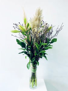 Pampas And White Lilies