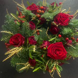 Christmas Fresh Flower Grave Wreath