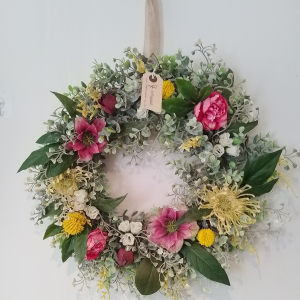 Faux Floral Summer Wreath