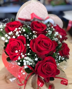 Roses In A Heart Box