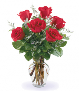 Fancy Half Doz. Red Rose Vase #P0506