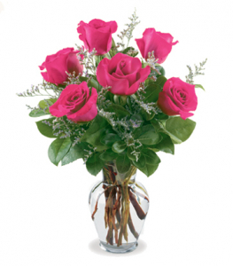 Fancy Half Dozen Pink Roses #P0507