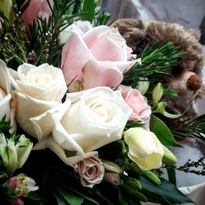 Teddy Bear And Flowers