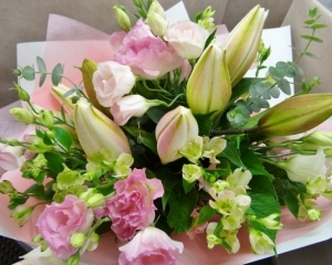 White Lilies & Pink