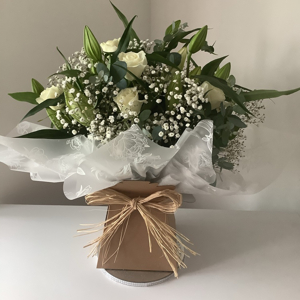 White Rose And Lily Bouquet