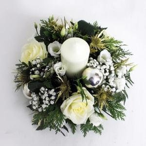 White Candle Arrangement