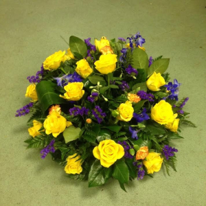 Yellow Rose And Blue Posy