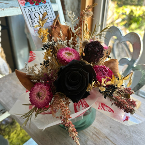 Preserved Black Rose Arrangement