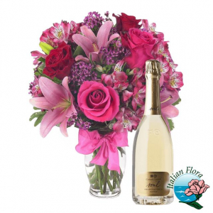 Pink Bouquet And Wine
