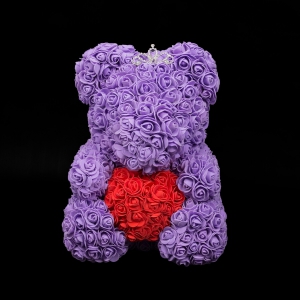 Purple Forever Rose Teddy