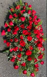 Red Rose Coffin Spray