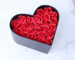 Rose In Heart Shape Box