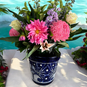 Mexican Pot And Flowers