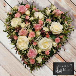 Pink & Ivory Rose Heart