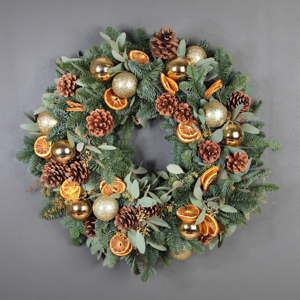Orange And Pine Spruce Wreath
