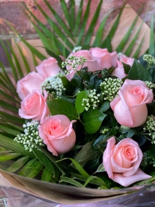 Pink Roses Hand Tied