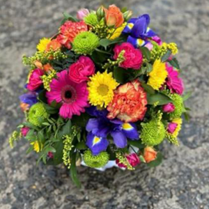 Vibrant Hatbox Arrangement