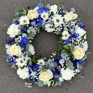 Blue And White Wreath