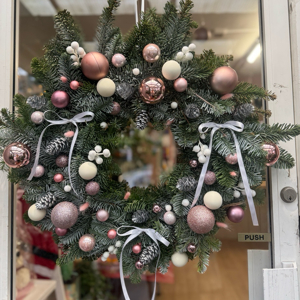 Pink And White Door Wreath