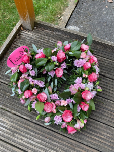 Open heart funeral wreath