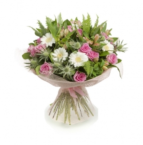  - Bouquet of pink roses and gerberas

