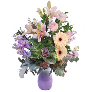  - Inviting and fun, Charming Meadow is an abundant arrangement with gerberas, pink lilies, and roses! Enjoy the soothing colors and soft fragrance of this bountiful bouquet. Surprise someone you love or treat yourself to this gorgeous design!