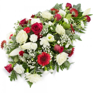 Coffin and Casket Floral (Red & Cream)