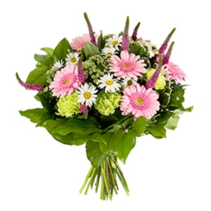  - Seasonal Spring bouquet with soft shades of pink.    