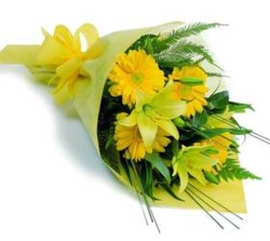 Yellow Wrapped Bouquet