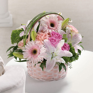 Basket Of Love In Pinks