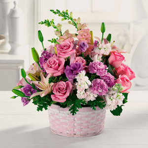 Basket Of Gladness In Pink