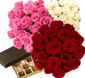 19 roses + chocolates