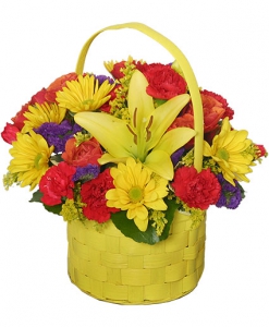  Order Bright and Sunny Basket flowers