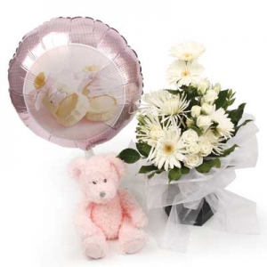 Flowers, Soft Toy & Balloon