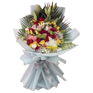  - Handtied of fresh mixed flowers