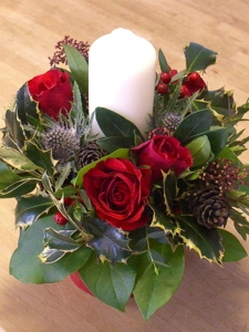 Small Festive Candle Arrangment