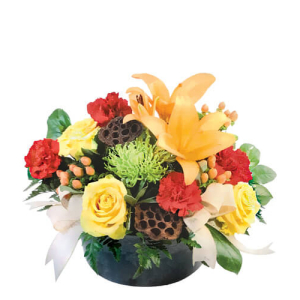  - Being thankful is easy when you send these flowers, and what better way to brighten up their day than with bright red carnations, yellow roses, and orange lilies! Our Thankful and Bright arrangement is the perfect way to show your gratefulness on any...